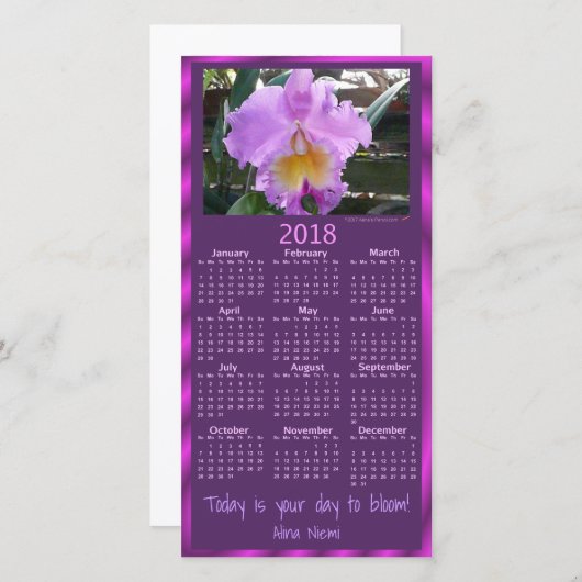 Orchid-Kalender 2018 (Vorne/Hinten)