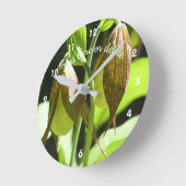 Orchid Lady Slipper Blume Pair Personalisiert Runde Wanduhr (Winkel)