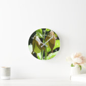 Orchid Lady Slipper Blume Pair Personalisiert Runde Wanduhr (Zuhause)