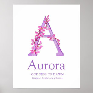 Orchid Letter A Aurora individuelle Name Poster