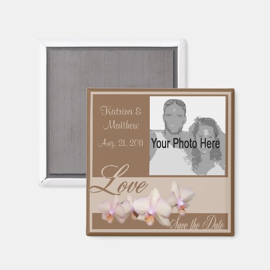 Orchid-Liebe/Foto Magnet (Vorderseite/Rückseite)