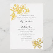 Orchid Liebe Pure formale Classic Heirloom Hochzei Folieneinladung (Vorderseite)