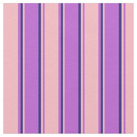 Orchid, Light Pink und Midnight Blue Muster Stoff (Nahaufnahme)