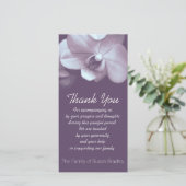 Orchid Lila Beileid Vielen Dank Fotokarte Dankeskarte (Stehend Vorderseite)