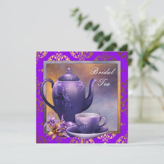 Orchid Lila Bridal Teatro Sociale Bellinzona Einladung (Stehend Vorderseite)