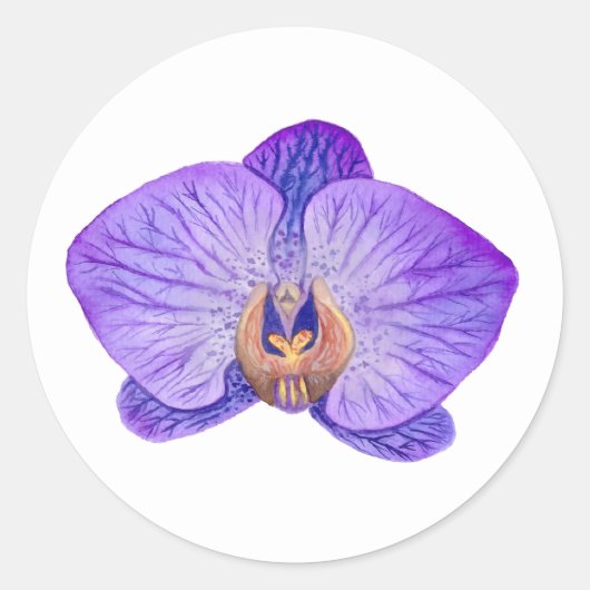 Orchid Lila Classic Round Aufkleber (Vorderseite)