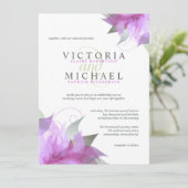 Orchid Lila Floral Wedding Einladungen (Stehend Vorderseite)
