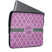 Orchid Lila marokkanisches Trellis Monogram Laptopschutzhülle (Vorne Rechts)