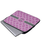 Orchid Lila marokkanisches Trellis Monogram Laptopschutzhülle (Vorne Knopf)