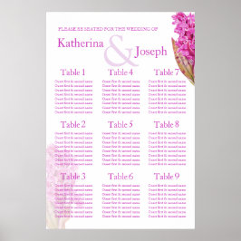 Orchid lila Wedding Table Planner 1-9 Poster
