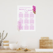 Orchid lila Wedding Table Planner 1-9 Poster (Küche)