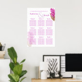 Orchid lila Wedding Table Planner 1-9 Poster (Heimbüro)