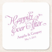 Orchid Lila Weiß glücklich je nach Hochzeit Rechteckiger Pappuntersetzer (Vorderseite)