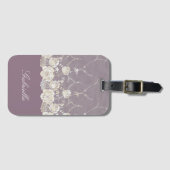 Orchid Lila White Lace Floral Gepäckanhänger (Vorderseite (Horizontal))