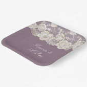 Orchid Lila White Lace Floral Wedding Pappteller (Gewinkelt)