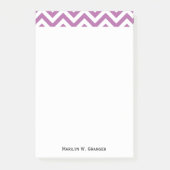 Orchid Lila White Large Zickzack ZigZag Muster Post-it Klebezettel (Vorderseite)