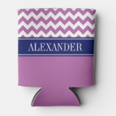 Orchid Lila White Zickzack CB Navy Name Monogram Dosenkühler (Vorderseite)