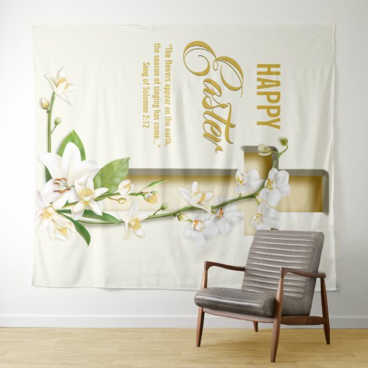 Orchid Lily Cross Oster Hintergrund Wandteppich (Beispiel (Horizontal))