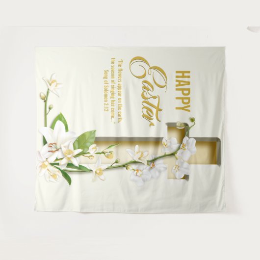 Orchid Lily Cross Oster Hintergrund Wandteppich (Vorderseite (Horizontal))