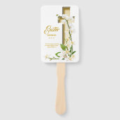 Orchid Lily Scripture Verse Hand Fan Fächer (Vorderseite)