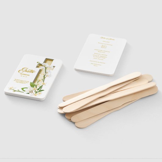 Orchid Lily Scripture Verse Hand Fan Fächer (Non-assembled)