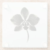 Orchid Line Drawing – Ink Floral Design on Glasuntersetzer (Rückseite)