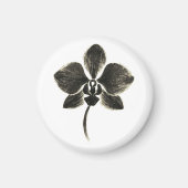 Orchid Line Zeichn - Blumenmagnet Magnet (Vorne)
