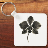 Orchid Line Zeichn - Blumenschlüssel-Ring Schlüsselanhänger (Vorderseite)