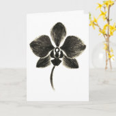 Orchid Line Zeichn - Botanische Karte (Gelbe Blume)