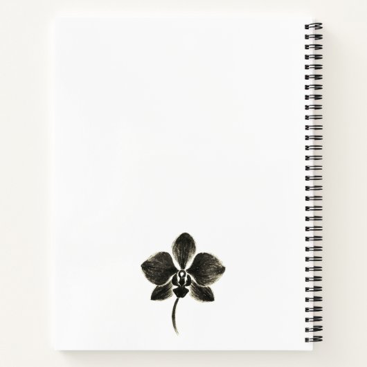Orchid Line Zeichn - Botanisches Notebook Notizblock (Rückseite)