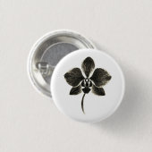 Orchid Line Zeichn - Tintenflordesign auf Button (Vorne & Hinten)
