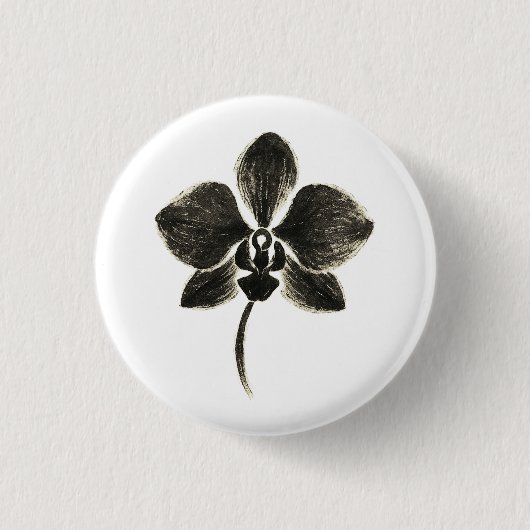 Orchid Line Zeichn - Tintenflordesign auf Button (Vorderseite)