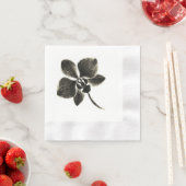 Orchid Line Zeichn - Tintenflordesign auf Serviette (Beispiel)