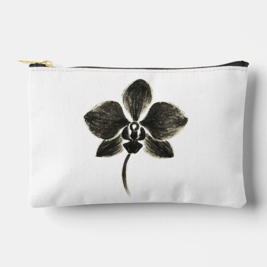 Orchid Line Zeichn - Tintenflordesign auf Zubehörtasche (Vorderseite)