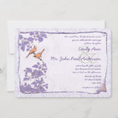 Orchid Love Bird Damask Wedite Einladung (Vorderseite)