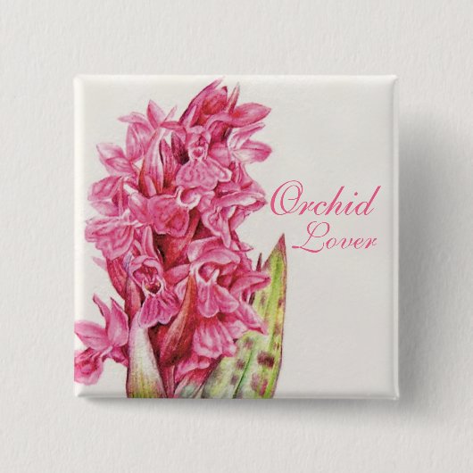 Orchid Lover painted art Button (Vorderseite)