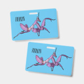 Orchid mantis Cartoon Illustration Ausweis (Vorder- & Rückseite)