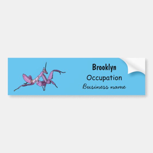 Orchid mantis Cartoon Illustration Autoaufkleber (Vorne)
