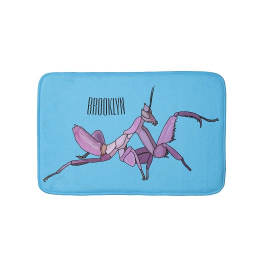 Orchid mantis Cartoon Illustration Badematte (Vorderseite)