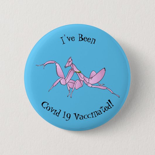 Orchid mantis Cartoon Illustration Button (Vorderseite)