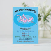 Orchid mantis Cartoon Illustration Einladung (Stehend Vorderseite)