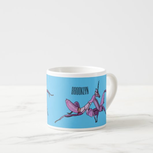 Orchid mantis Cartoon Illustration Espressotasse (Vorderseite Rechts)