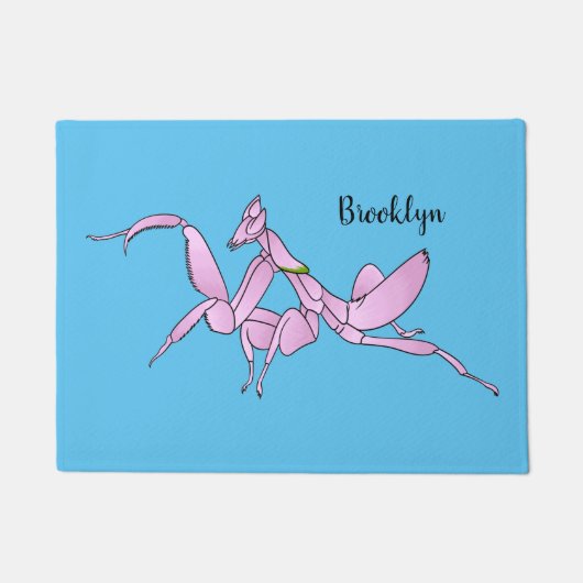 Orchid mantis Cartoon Illustration Fußmatte (Vorderseite)