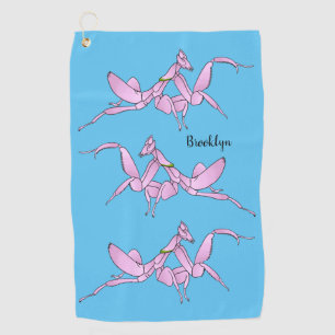 Orchid mantis Cartoon Illustration Golfhandtuch
