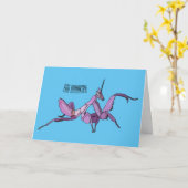 Orchid mantis Cartoon Illustration Karte (Gelbe Blume)