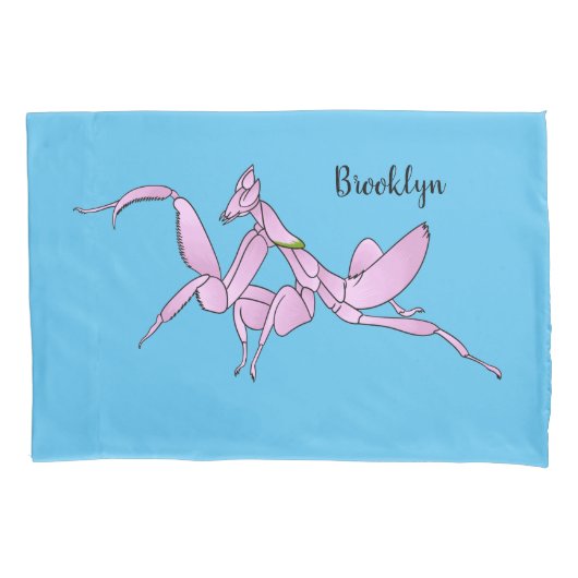 Orchid mantis Cartoon Illustration Kissenbezug (Vorderseite)