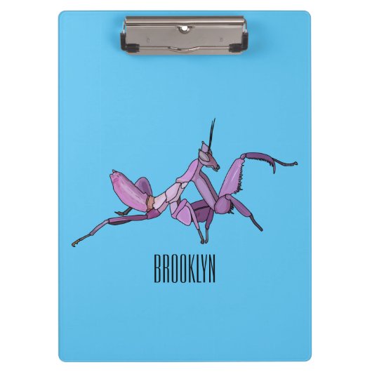 Orchid mantis Cartoon Illustration Klemmbrett (Vorderseite)