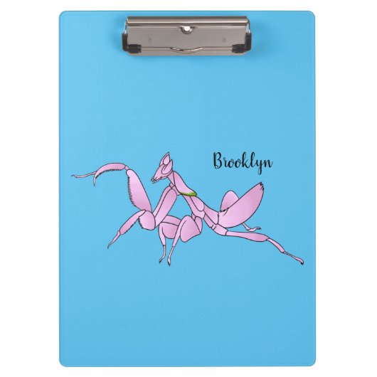 Orchid mantis Cartoon Illustration Klemmbrett (Vorderseite)