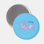Orchid mantis Cartoon Illustration Magnet (Vorderseite/Rückseite)