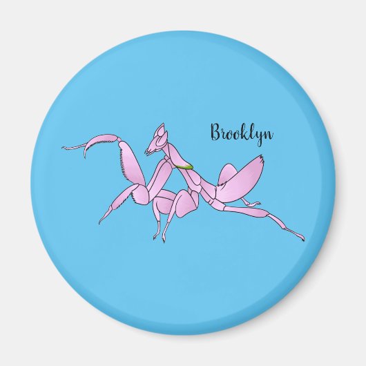 Orchid mantis Cartoon Illustration Magnet (Vorne)